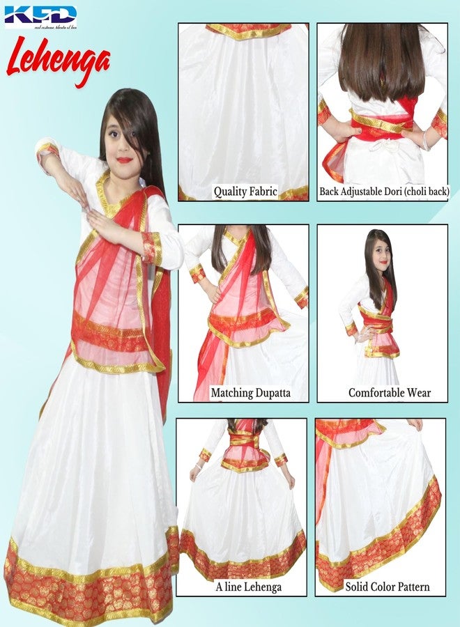 كاكو فانسي دريسيس زي رادها الكريمي من كاكو فانسي دريسز للبنات | ليهينغا تشولي أنيقة مع دوباتا | زي تنكري لجانماشتامي للأطفال - 7-8 سنوات - Image 2